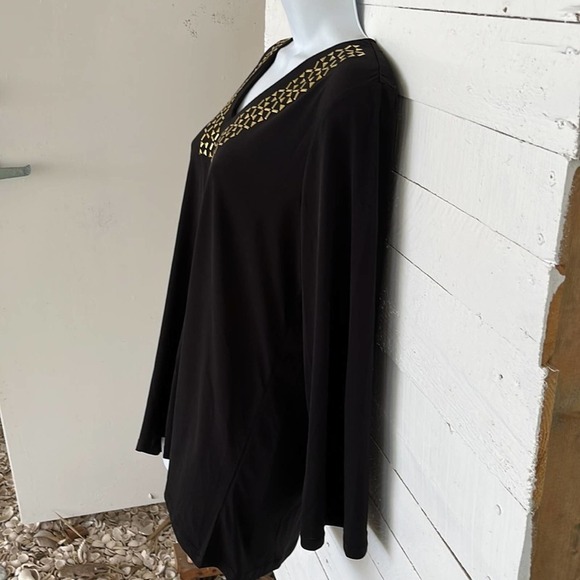 Carmen Marc Valvo Bling Shirt Size M - Picture 2 of 8